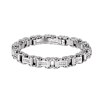 Standard Steel 'Doha' Bicycle Link Bracelet with 1.32ct Diamond
